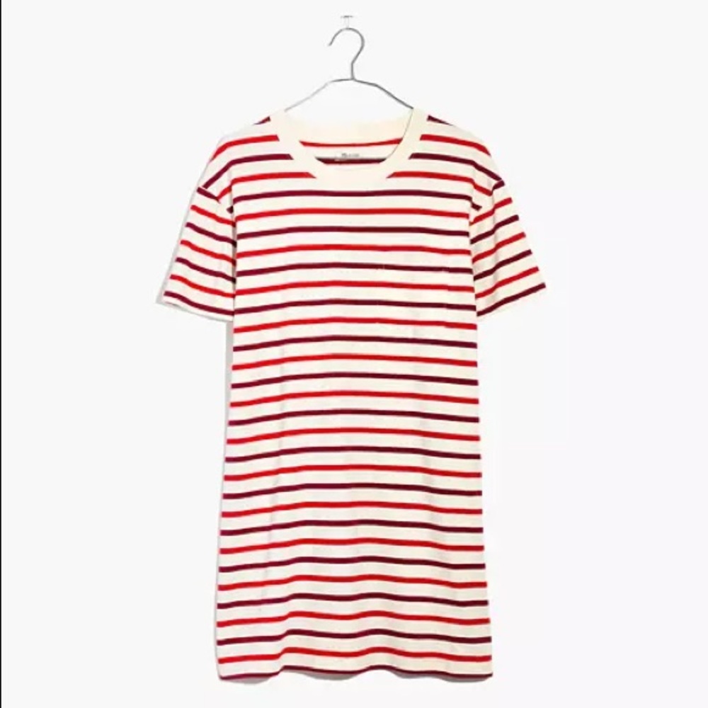 Madewell Striped Pocket T-Shirt Dress